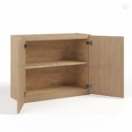 Slim Oak Shaker Double Door Wall Microwave Bridge Cabinet, rta cabinets, wholesale cabinets