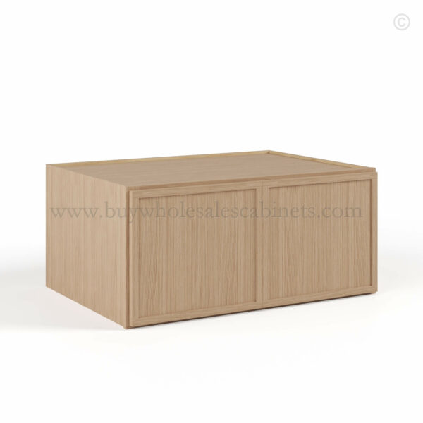 Slim Oak Shaker Refrigerator Wall Cabinet with Double Door, rta cabinets, wholesale cabinets