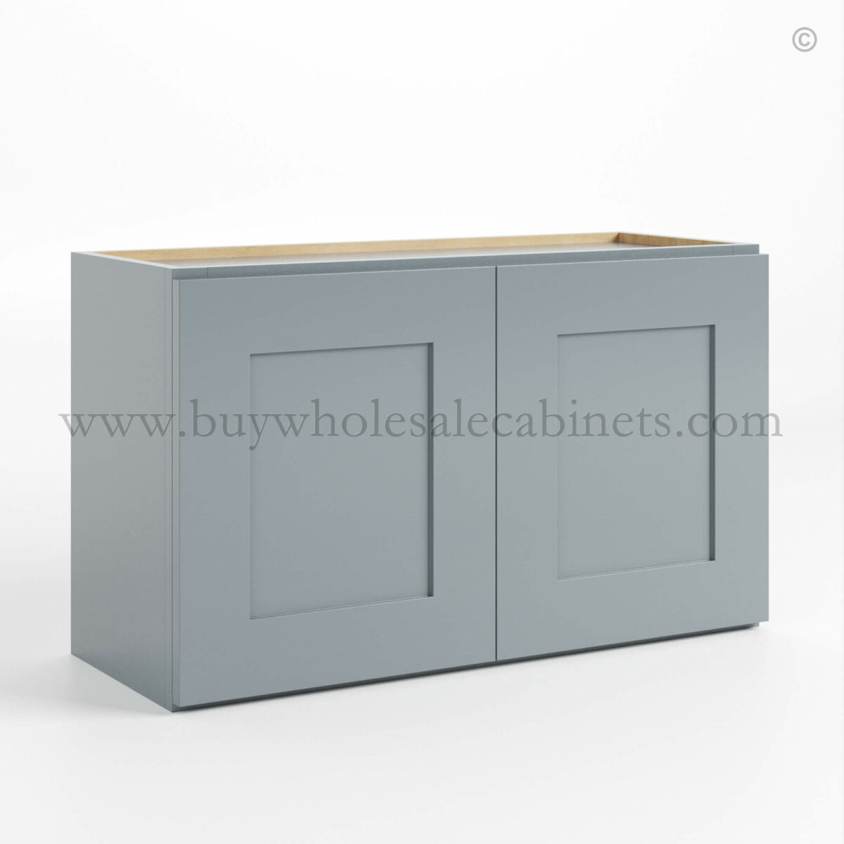 Gray Shaker 12" H Double Door Wall Cabinet