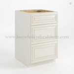 Charleston White Raised Panel Three Drawer Base