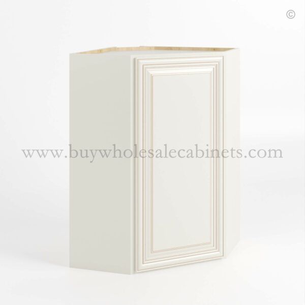 Charleston White Raised Panel 24 Diagonal Corner Wall Cabinet, rta cabinets