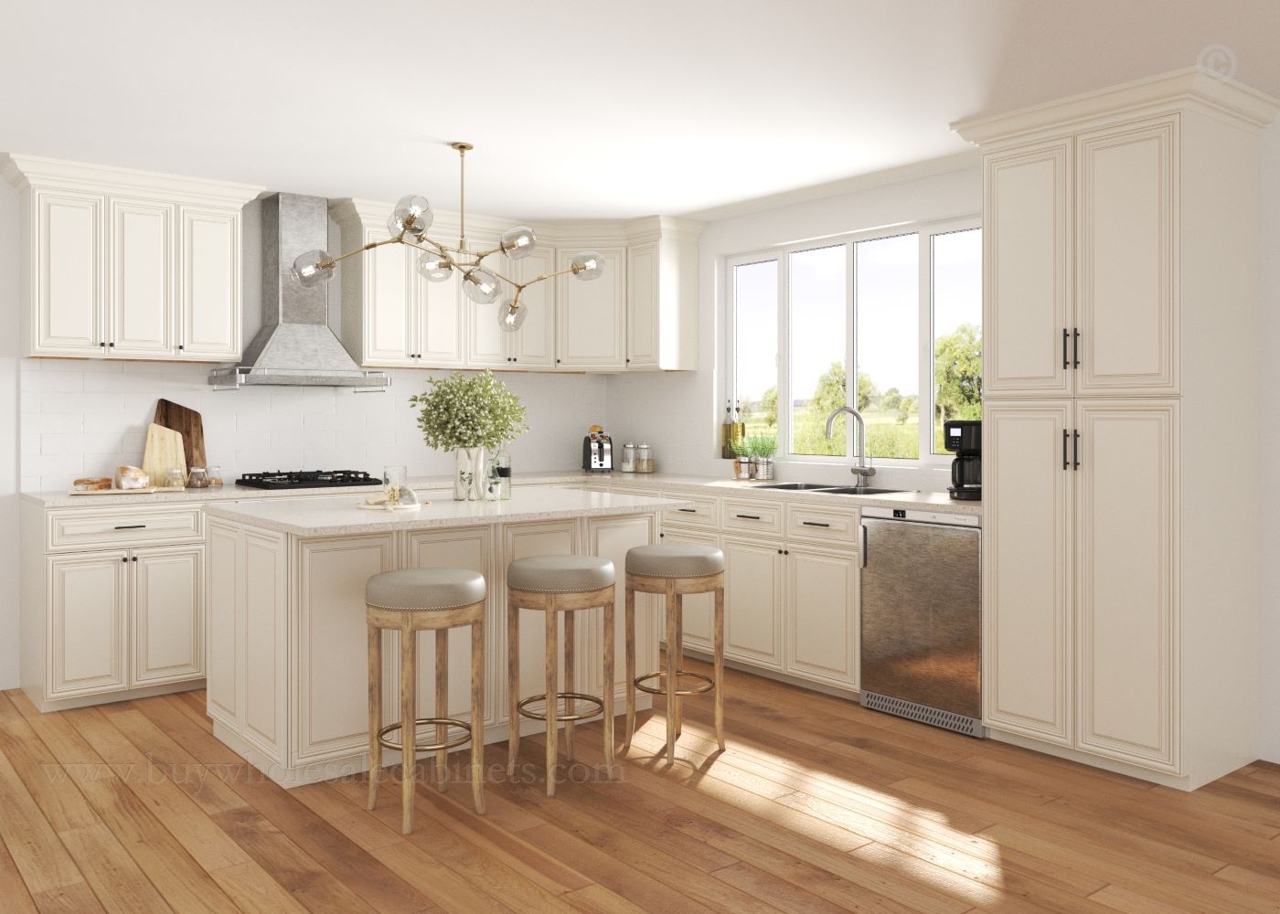 charlesston white, rta cabinets, wholesale cabinets