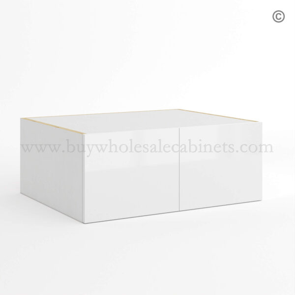 Frameless Gloss White 24D Refrigerator Wall Cabinet with Double Door 12H, wholesale cabinets, white wall cabinets