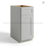Dorian Gray Shaker Base Cabinet Single Door Single Drawer, rta cabinets, wholesale cabinets, gray kitchen cabinets