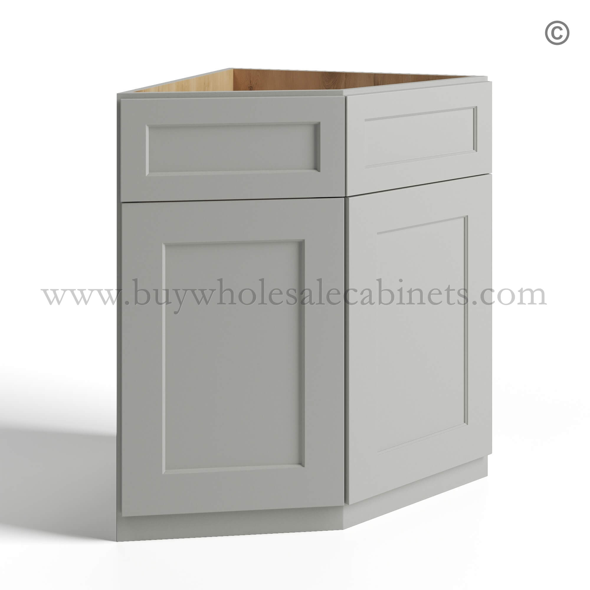 Dorian Gray Shaker Base End Corner Cabinet, rta cabinets, wholesale cabinets