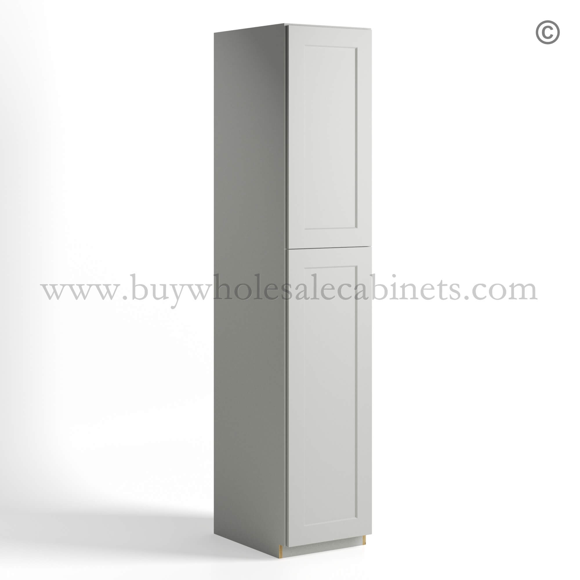 Dorian Gray Shaker Tall Pantry Cabinet 2 Doors, dorian gray cabinets, rta cabinets, wholesale cabinets