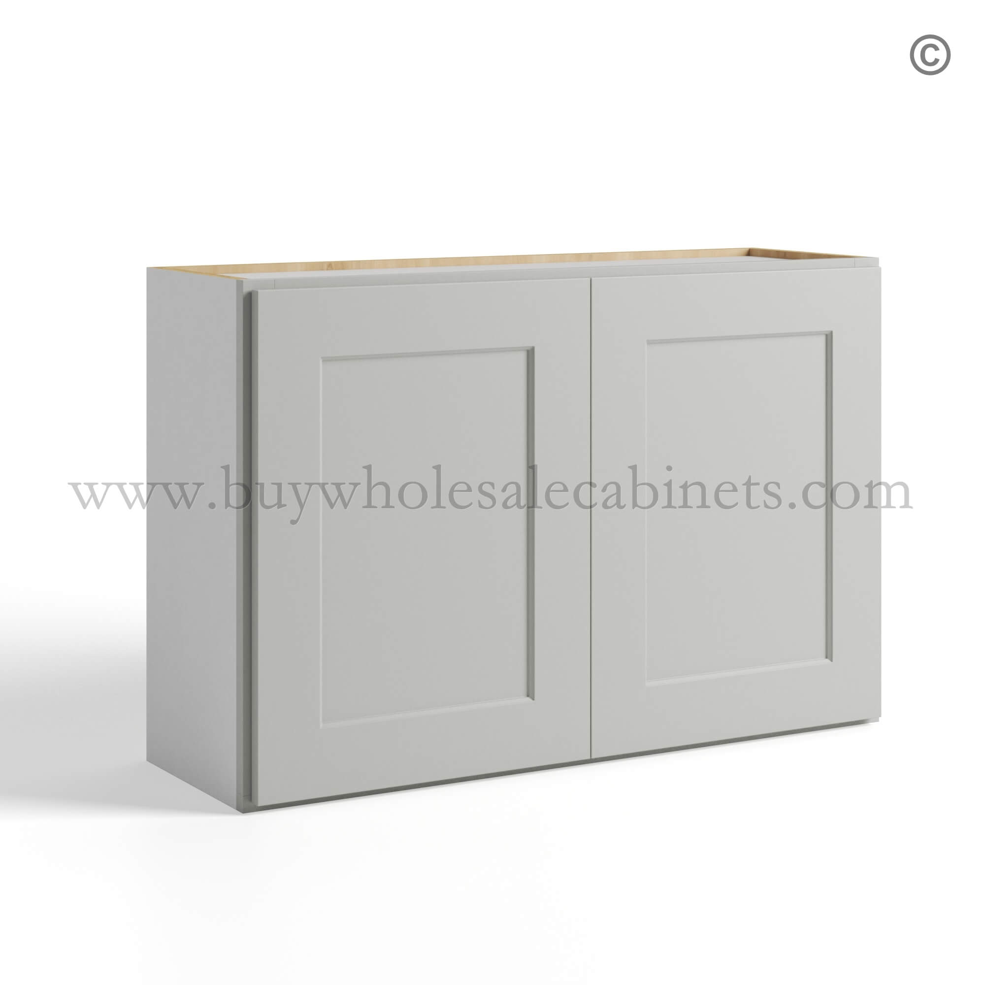 Dorian Gray Shaker Double Door Wall Cabinet, rta cabinets, wholesale cabinets