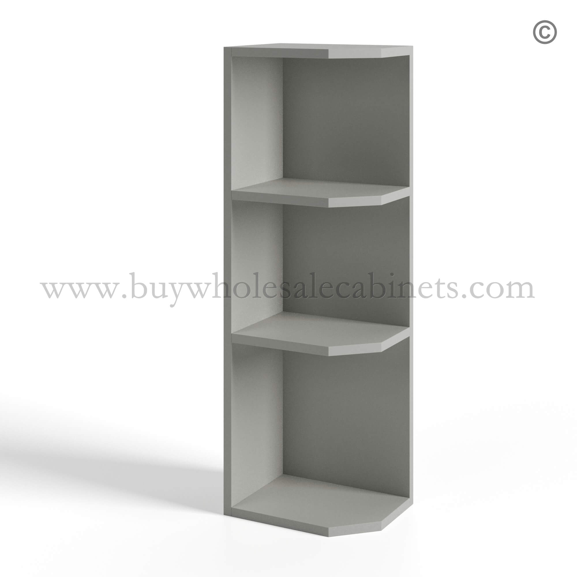 Dorian Gray Shaker Wall End Shelves, rta cabinets, wholesale cabinets