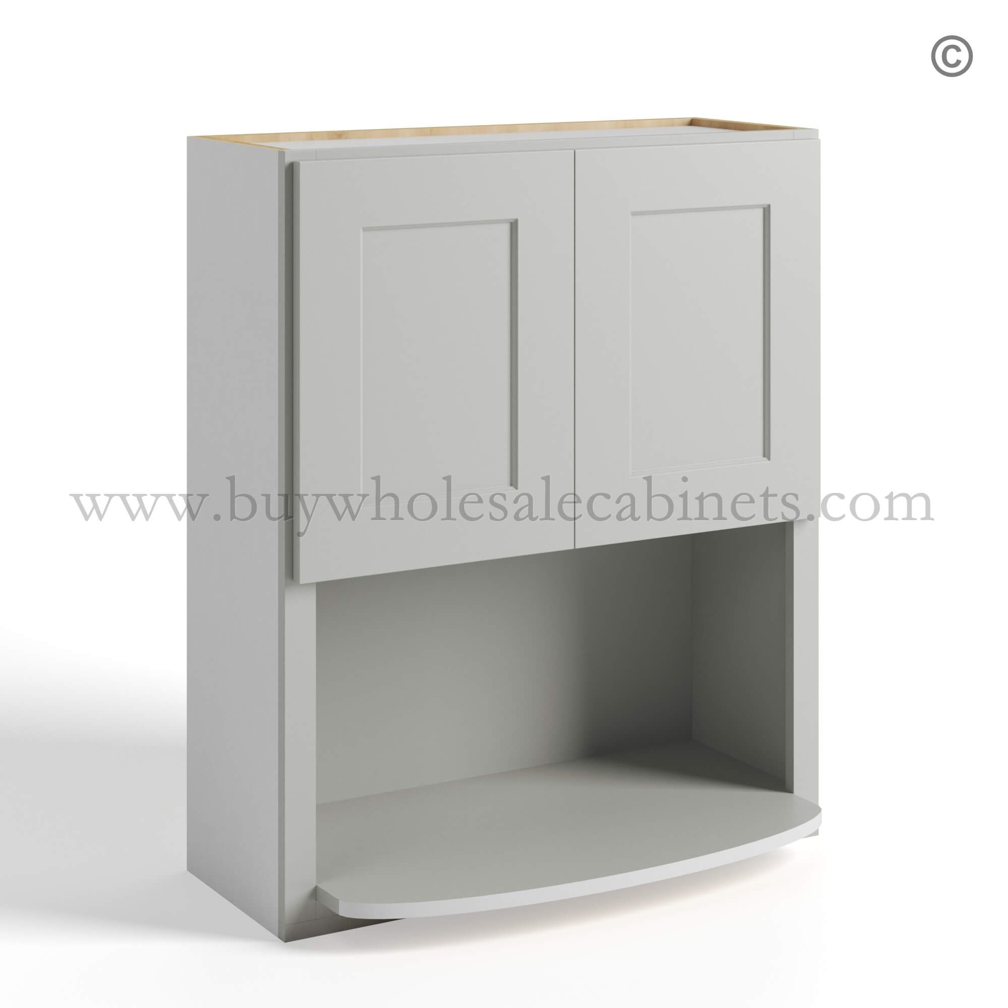 Dorian Gray Shaker Wall Microwave Cabinet, rta cabinets, wholesale cabinets
