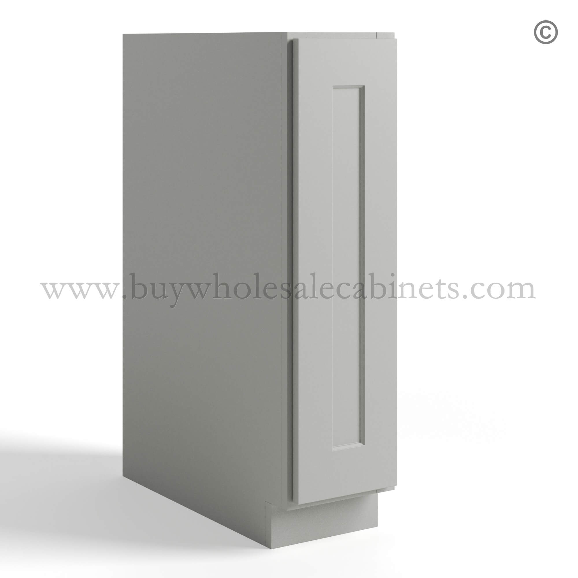 Dorian Gray Shaker Full Height Door Base Cabinets Single Door, rta cabinets, wholesale cabinets