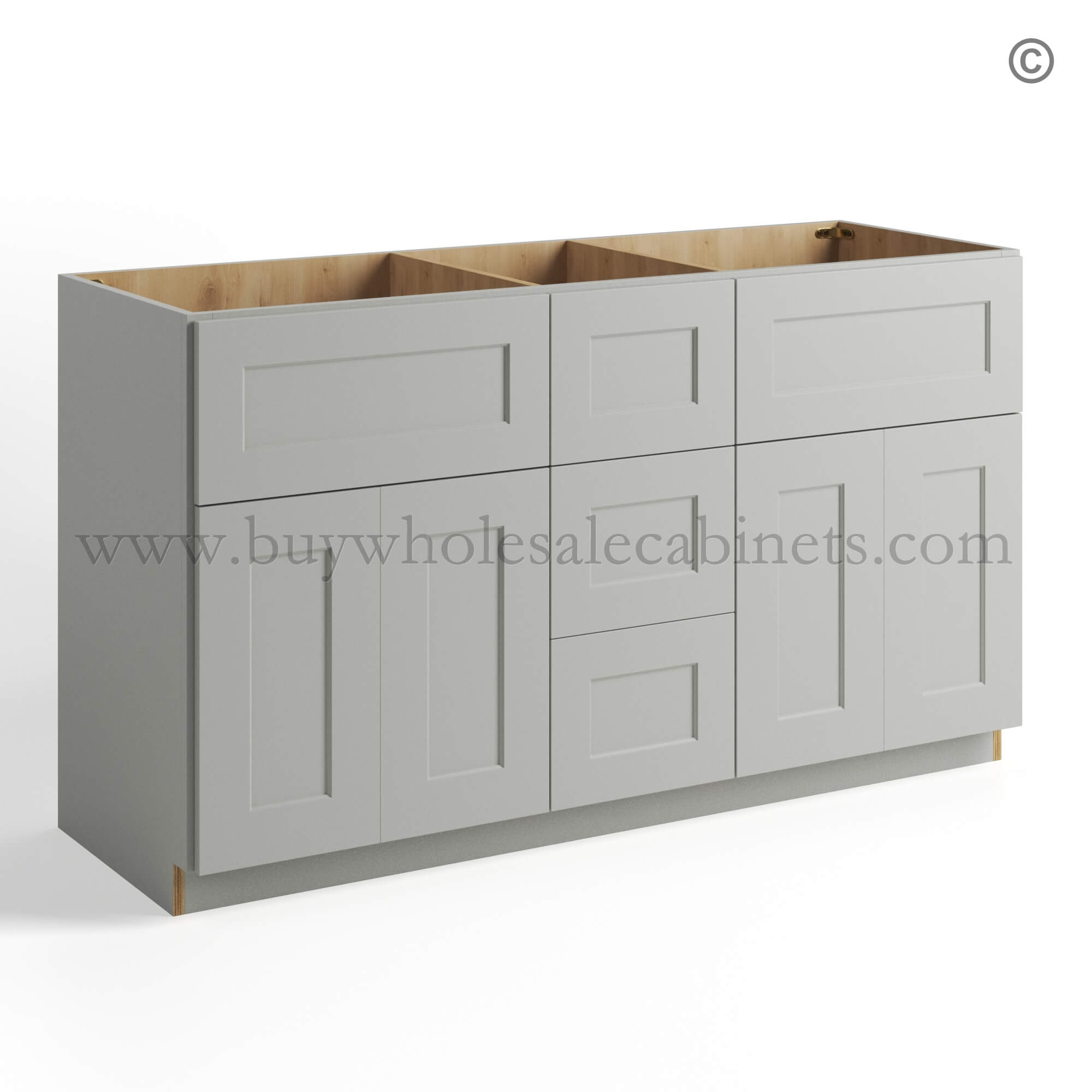 Dorian Gray Shaker Vanity Sink Base Combo, dorian gray cabinets, rta cabinets, wholesale cabinets