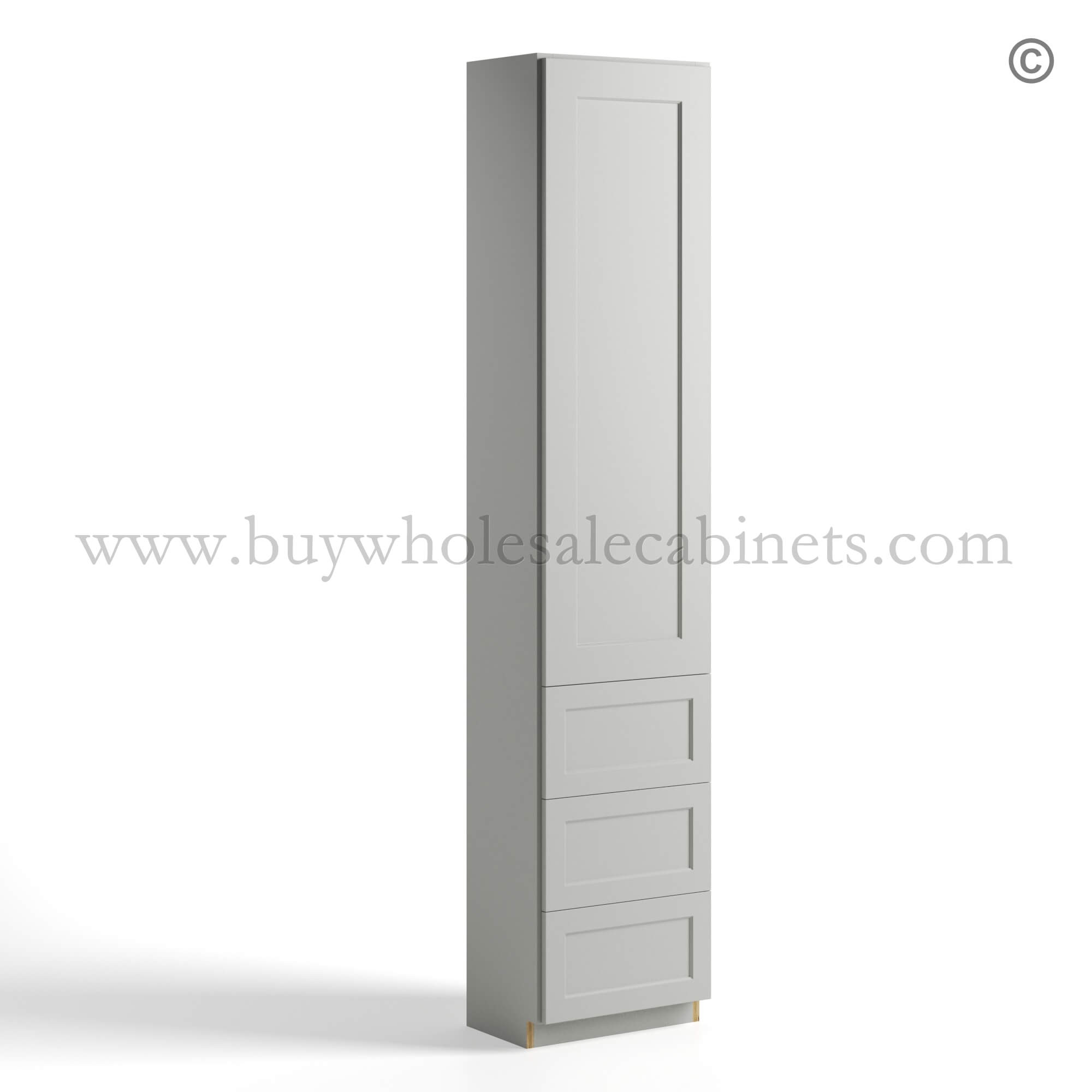 Dorian Gray Shaker Vanity Towel Cabinet, dorian gray cabinets, rta cabinets, wholesale cabinets