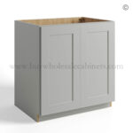 Dorian Gray Shaker Full Height Door Base Cabinets Double Door, rta cabinets, wholesale cabinets