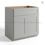 Dorian Gray Shaker Sink Base Double Door and 1 False Drawer, rta cabinets, wholesale cabinets