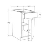 Pearl White Base Cabinet with 1 Drawer, Door and Shelf