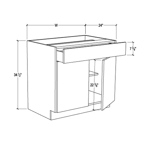 Pearl White Base Cabinet with 1 Drawer 2 Doors and Shelf