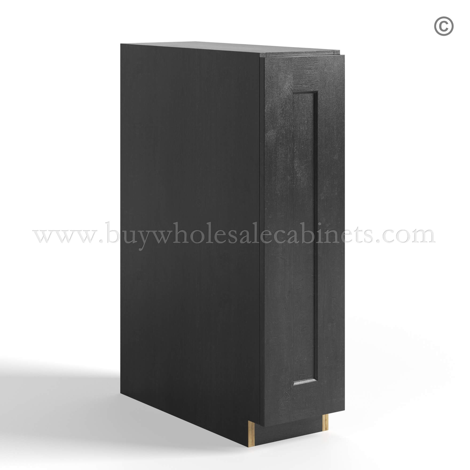 Charcoal Black Shaker Base Spice Rack Cabinet, rta cabinets