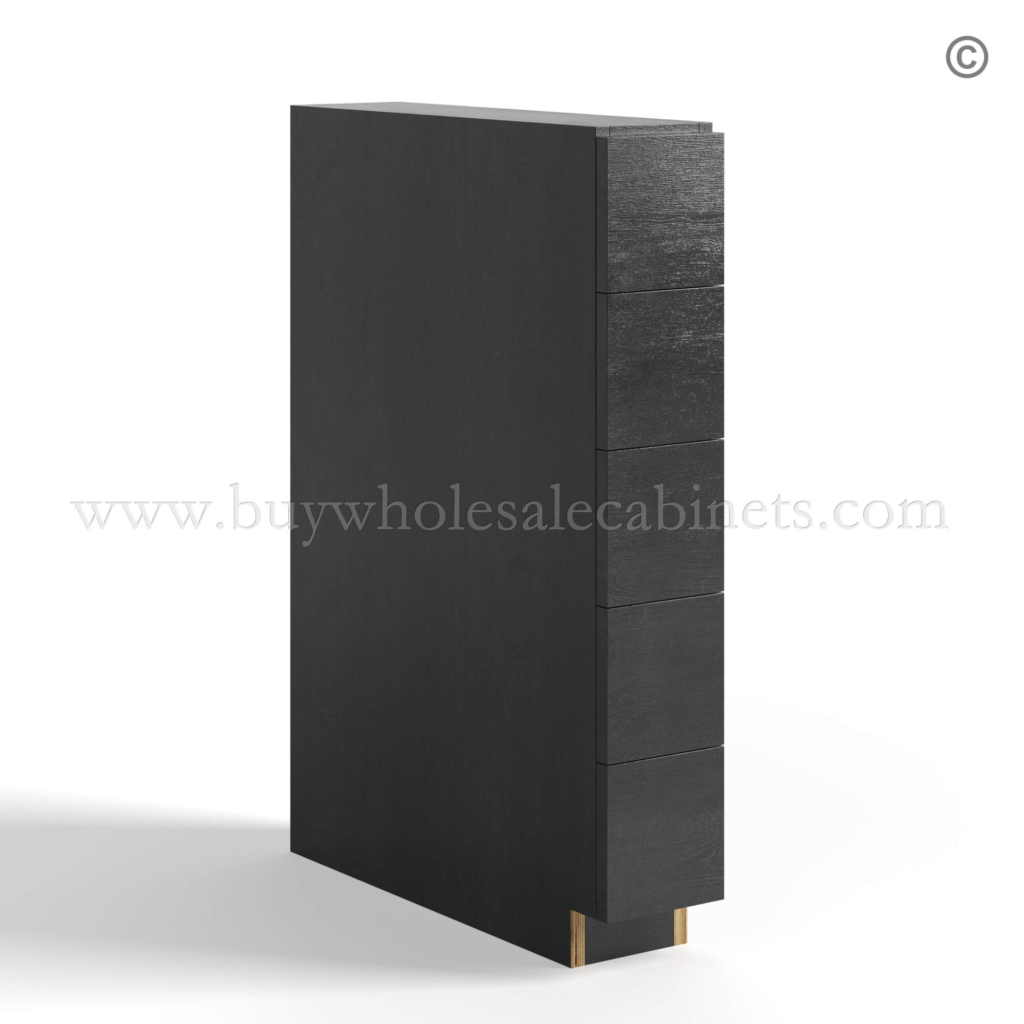 Charcoal Black Shaker Base Spice Drawers Cabinet, black kitchen cabinets, rta cabinets