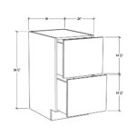 Pearl White Base Cabinet with 2 Drawers