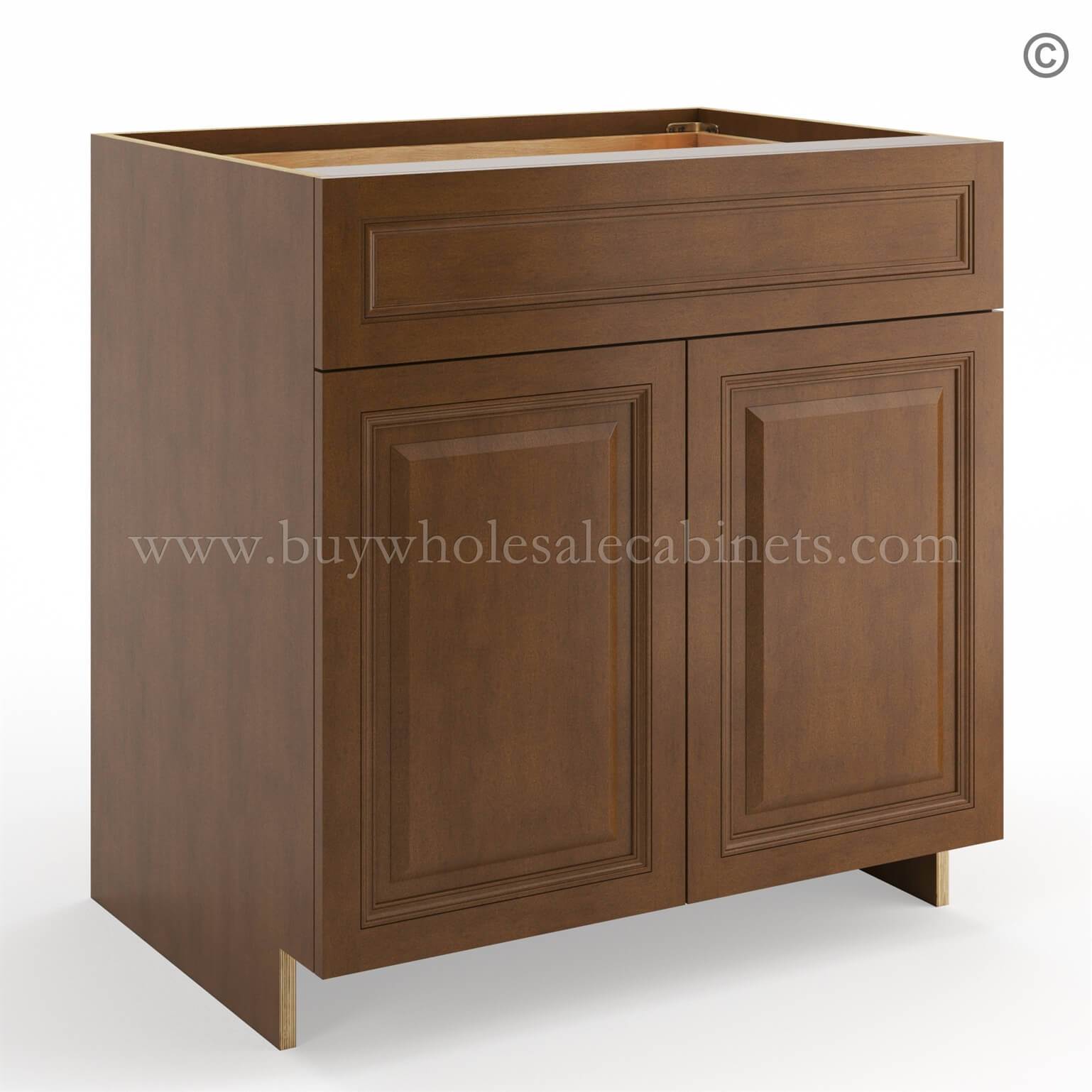 Frameless Classic Chestnut Base Cabinet