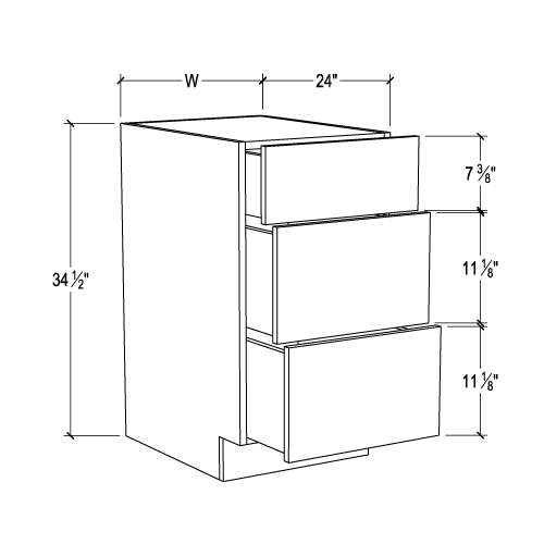 Pearl White Base Drawer Cabinet with 3 Drawers
