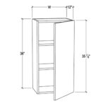 Pearl White 36″ Wall Cabinet with 1 Door 2 Shelves