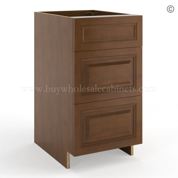 Frameless Classic Chestnut Base Drawer Cabinet