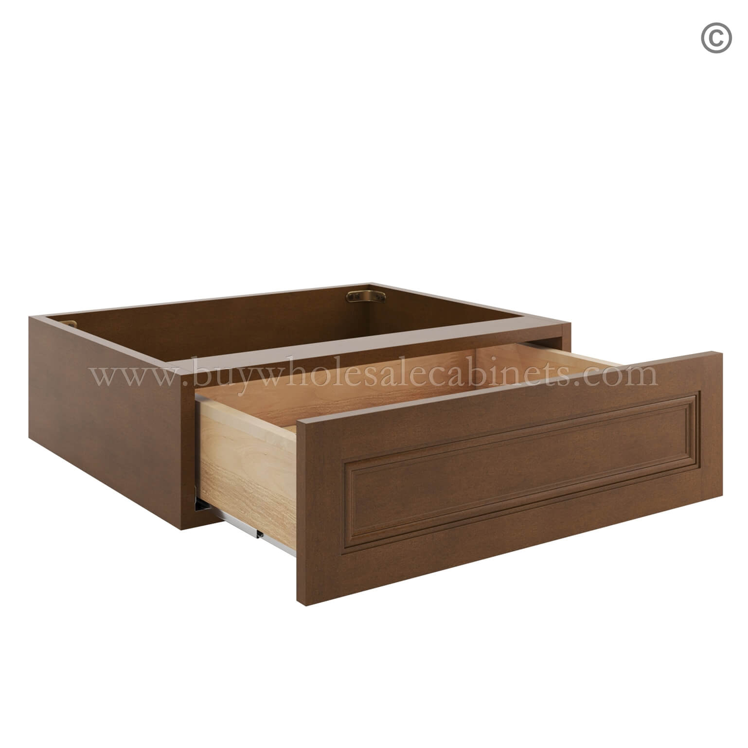 Frameless Classic Chestnut Vanity Knee Drawer