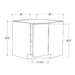 Pearl White Base Diagonal Cabinet 1 Door