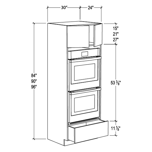 Frameless Double Oven Cabinet