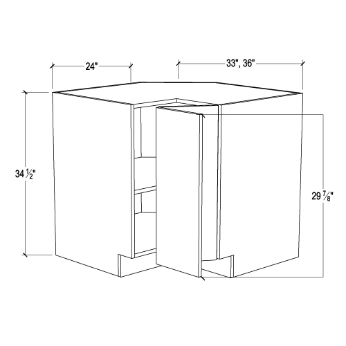 Pearl White Base Cabinet With Metal Lazy Susan