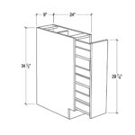 Pearl White Base Spice Rack Pull Out with 1 Full Height Door