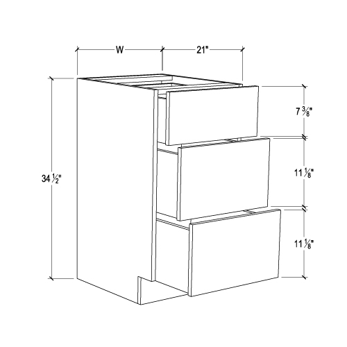 VANITY BASE DRAWER CABINET 3 DRAWER