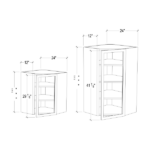 diagonal glass wall cabinet