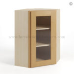 Treasure Chest Shaker 24 Diagonal Corner Wall Shelf with Glass Door