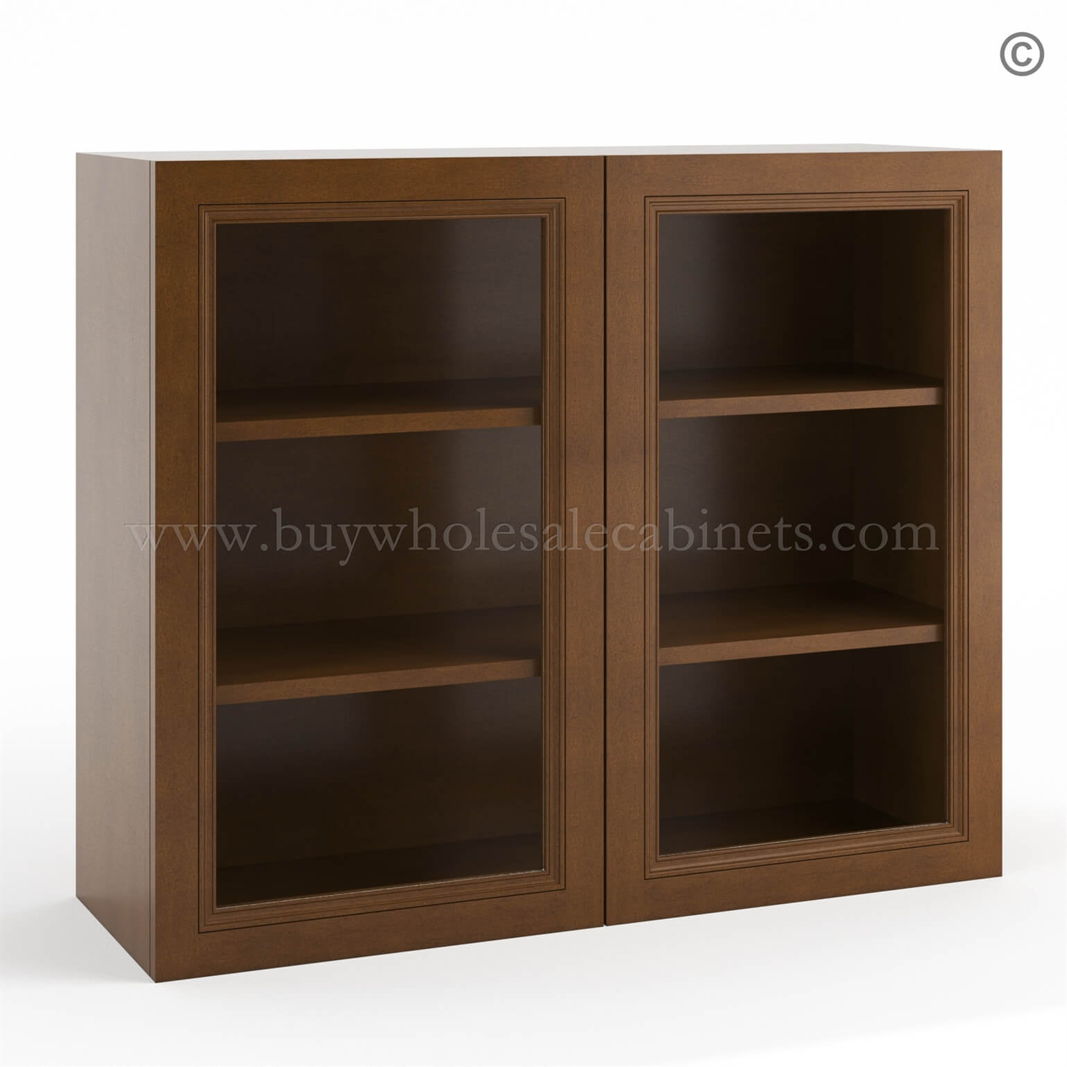 Frameless Classic Chestnut Wall Mullion Door 30H