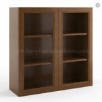 Frameless Classic Chestnut Wall Mullion Door 36H