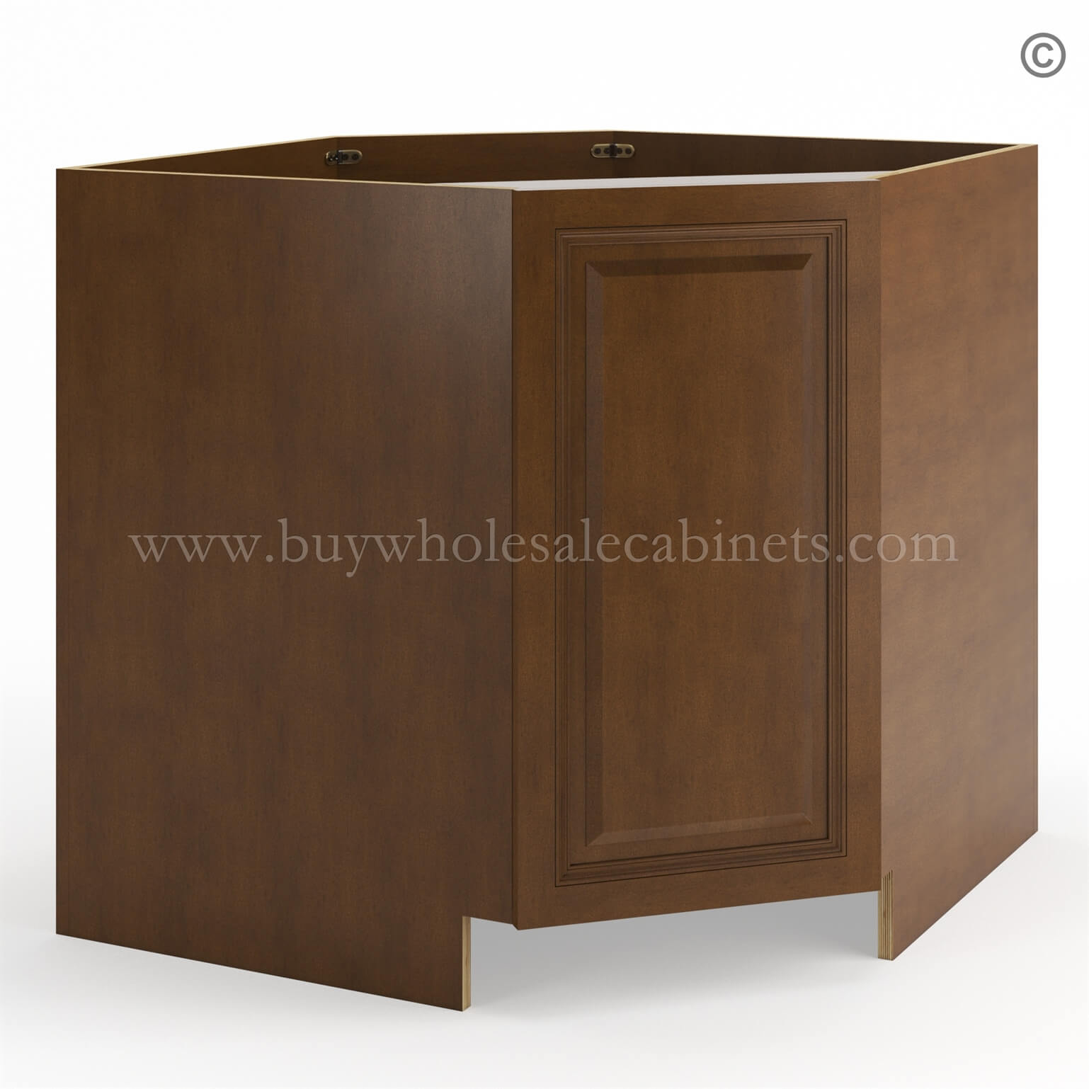 Frameless Classic Chestnut Base Diagonal Cabinet 1 Door