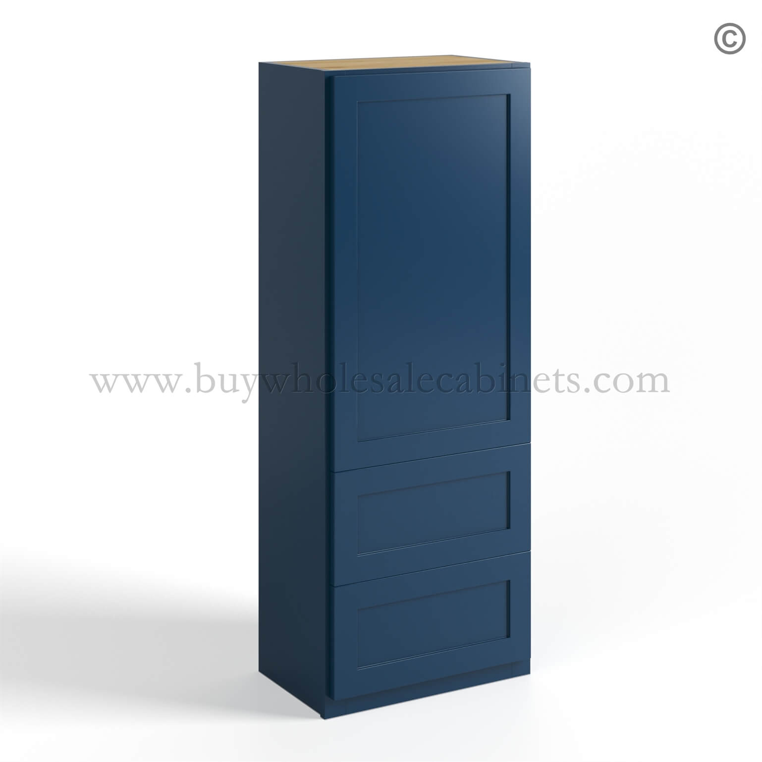 Navy Blue Shaker 18 H Wall With Drawer Cabinet