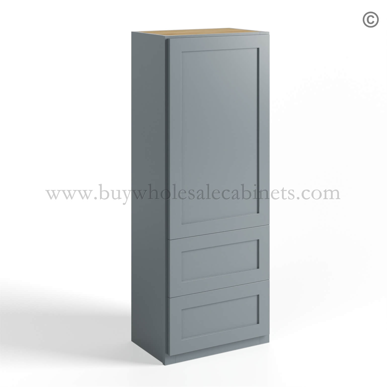 Gray Shaker 18 H Wall With Drawer Cabinet