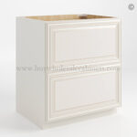 Charleston White Raised Panel Two Drawer Base, rta cabinets