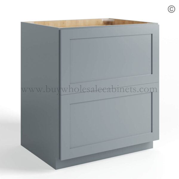 Gray Shaker Two Drawer Base, rta cabinets