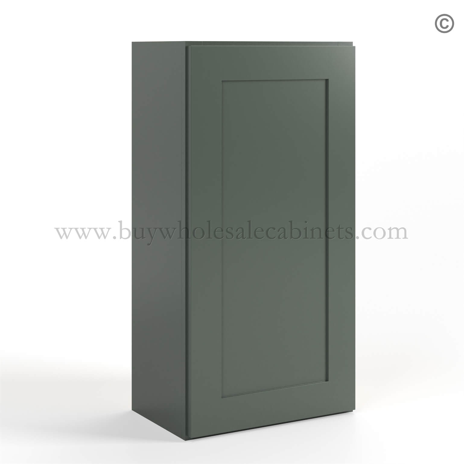 Green Shaker 36 H Single Door Wall Cabinet