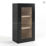 black Shaker 36 H Single Door Wall Cabinet with Glass Door