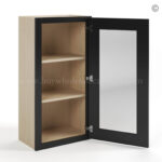 wall cabinets, black cabinets