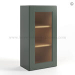Green Shaker 36 H Single Door Wall Cabinet with Glass Door, rta cabinets