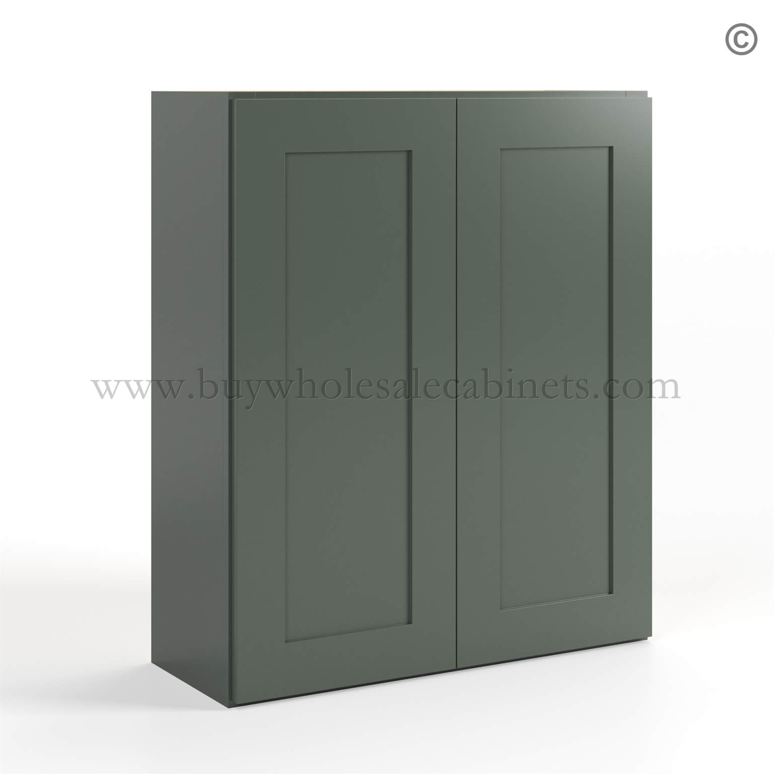 Green Shaker 36 H Double Door Wall Cabinet, rta cabinets