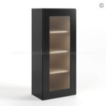 black Shaker 42 H Single Door Wall Cabinet with Glass Door