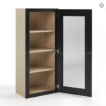 wall cabinets, black cabinets