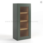 Green Shaker 42 H Single Door Wall Cabinet with Glass Door, rta cabinets